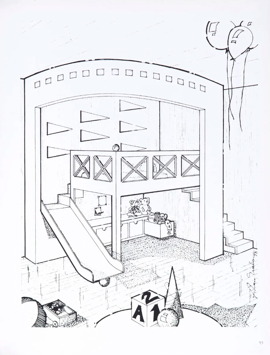 Croquis de Roberto Negrete para el cuarto infantil de CASACOR São Paulo.