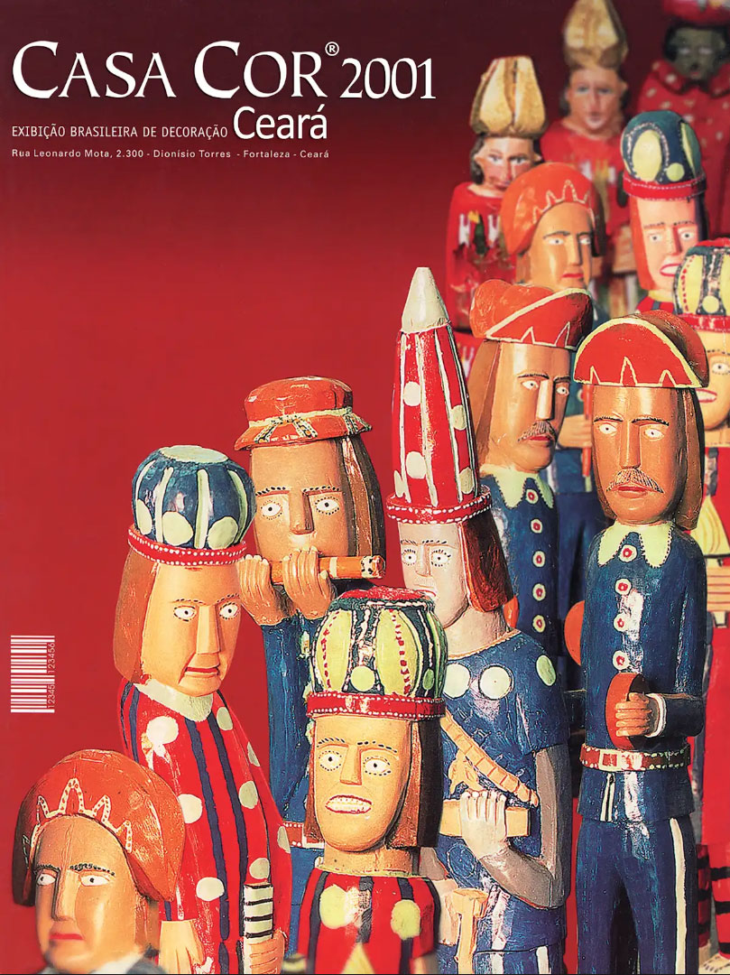 Arte popular estampada en la portada del anuario de CASACOR Ceará.